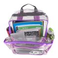 thumbnail image 3 of Trailmaker, Deluxe Clear Unisex Backpack With Reinforced Straps Perfect for School, Security, Sporting Events - Purple, 3 of 5