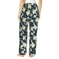 thumbnail image 3 of Naloa Lilies Flowers Print Women’s Ultra-Soft Comfy Pajama Lounge Pants with Pockets & Drawstring, 3 of 8