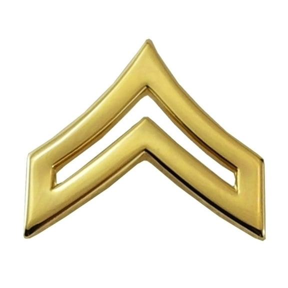 Hero’s Pride Mini CPL Chevron Pin – Pointed, Gold Finish, Pair, 3/4", Clutch Backs
