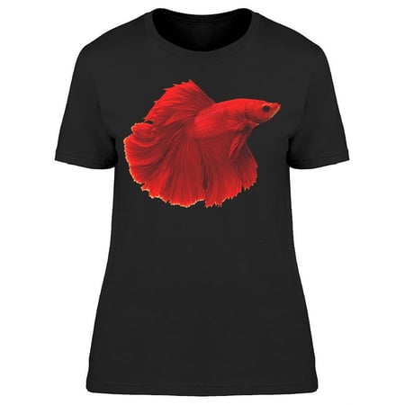 Betta Fish Siamese Red Halfmoon T-Shirt Women -Image by Shutterstock Female XX-Large