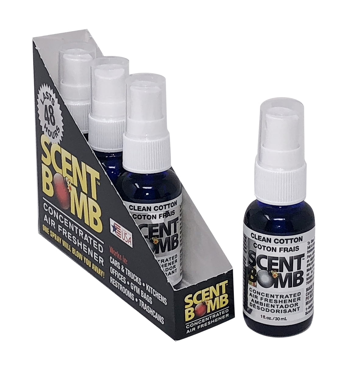 Scent Bomb 4 Count Clean Cotton 1oz Spray