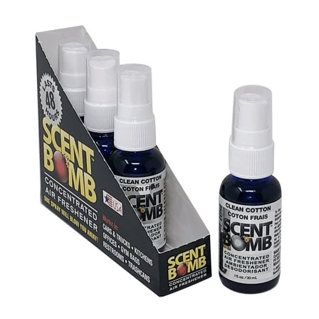 Scent Bomb Clean Cotton 1oz Air Freshener Spray, 4-Pack