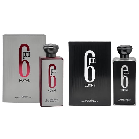 Mens Cologne Set 2 Pack - Mens Perfume Set - Mens Fragrance Gift Set - Long Lasting Eau de Parfum Cologne for Men - Mens Cologne Spray Set - 6PM EBONY & 6PM ROYAL