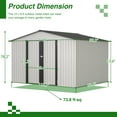 thumbnail image 2 of 10X8 FT Outdoor Tool Storage Shed with Lockable Doors, All Weather Waterproof Metal Sheds, Garden Shed for Backyard Patio, Lawn, 2 of 8