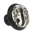 thumbnail image 2 of Letter J with Flowers Leaves Aesthetic Pattern 35MM Round Glass Cabinet Knobs, Kitchen Knobs for Drawer Dresser Cupboard Wardrobe Modern Pulls Handles Hardware, Set of 12, 2 of 6