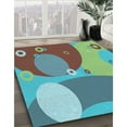 thumbnail image 2 of Ahgly Company Indoor Round Patterned Turquoise Green Area Rugs, 8' Round, 2 of 6