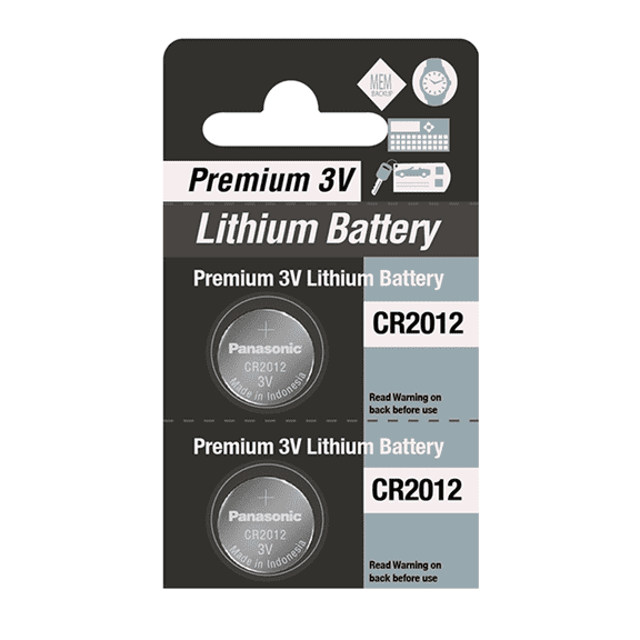 Panasonic CR2012 Battery 3V Lithium Coin Cell (2 Batteries)