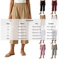 thumbnail image 4 of BUIGTTKLOP Womens Capri Pants High Waisted Lounge Pants Straight Wide Leg Summer Beach Capris, 4 of 8