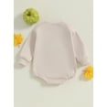 thumbnail image 6 of Elippeo Baby Girls Boys Sweatshirts Rompers 3 6 12 18 Months Halloween Clothes Letter Pumpkin Fuzzy Embroidery Long Sleeve Toddler Fall Bodysuits, 6 of 10
