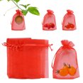 thumbnail image 1 of Uxcell 100 Pack Fruit Protection Bags - 4x6 Inch Fruit Netting Bags with Drawstring Apply to Plants(Red), 1 of 7