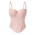 thumbnail image 2 of Telankuip Women's Glitter Sequin Corset Tops High Support Tummy Control Cropped Bustier Halloween Fashion Adjustable Removable Straps Seamless Lined Comfy Cami for Club Party Wear 1-Pink 34, 2 of 8