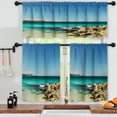thumbnail image 3 of LALILO Kitchen Curtains and Valances Set of 3 36" Rocks Window Treatment Tiers for Window Decor, 3 of 5