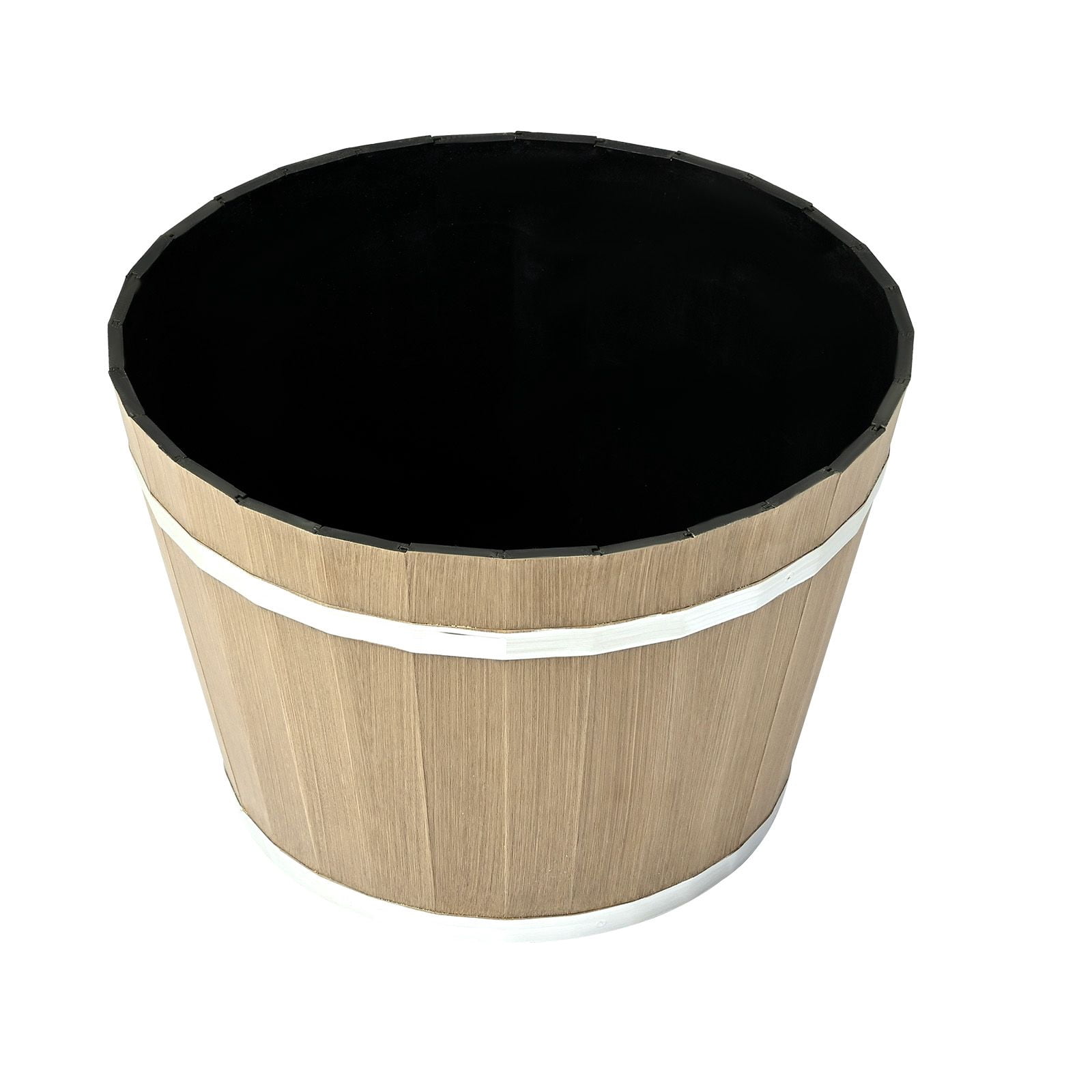 Whiskey Barrel Planter 4-Pack 11.81 Inch PP Recycled with Drainage Plug for Indoor Outdoor Plants