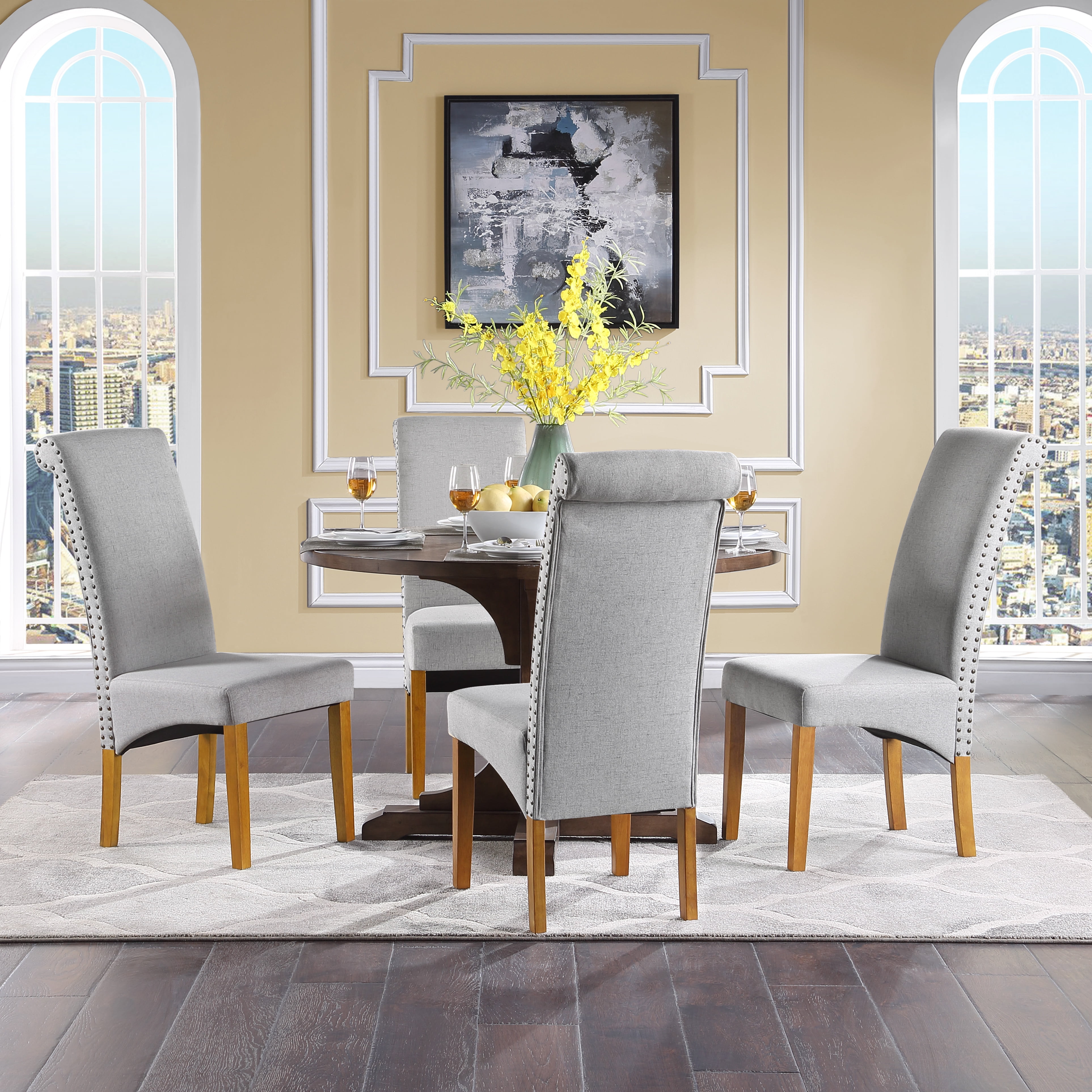 Dining Chair Set of 2, BTMWAY Parsons Upholstered Accent ...