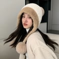 thumbnail image 3 of Gorro de punto unisex de moda con forro polar de cordero para otoño e invierno, 3 of 4