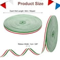 thumbnail image 2 of Uxcell 3/8" Red White Green Striped Grosgrain Ribbon 55 Yard Polyester Stripe Ribbon, 2 of 6