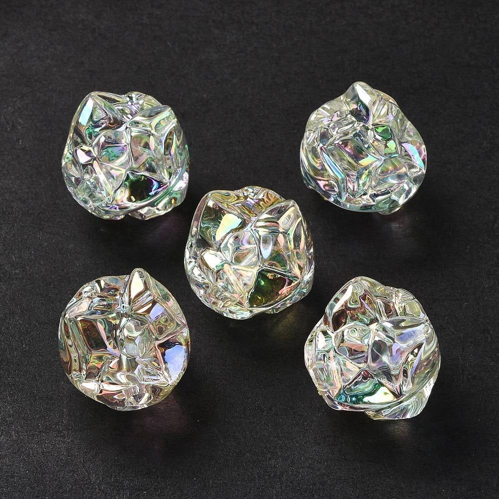 Rainbow Iridescent Acrylic Beads Flower Mixed Color 17x17x15.5mm Hole: 3.2mm