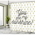thumbnail image 5 of Ambesonne White Shower Curtain, Romantic Green Droplets, 69"Wx84"L, Mustard White, 5 of 5