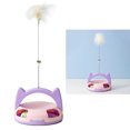 thumbnail image 2 of Juguetes para gatos con bola de pistas de rodillos, juguete de plumas giratorio automático, juguetes interactivos para gatos, juguete con rodillo de pista para gatos, muy versátil, 2 of 10