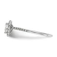 thumbnail image 3 of Solid 14k White Gold Heart Halo Diamond Side-Stones with CZ Cubic Zirconia Center Stone Engagement Ring Size 7.5, 3 of 8