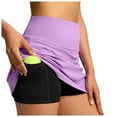 thumbnail image 3 of Shorts for Women Summer Double Layered Pleats Tennis Skirts High Waisted Skirt Workout Athletic Skort Casual Sports Skirts Beach Vacation Trendy 2025 with Pockets S-2XL, 3 of 9