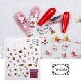 thumbnail image 1 of Pegatinas autoadhesivas para uñas, 12 diseños, ambiente navideño, muñeco de nieve, copo de nieve, Papá Noel, ciervo, Wapiti, 1 of 4