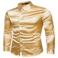 thumbnail image 2 of Stylish Men‘s Solid Color Business Shirts with Turn-Down Collar for Office, 2 of 9