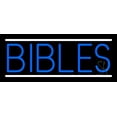 thumbnail image 1 of Blue Bibles LED Neon Sign 10" Tall x 24" Wide - inches Black Square Cut Acrylic Backing, with Dimmer - Premium built indoor Sign for Home décor, Event, Religious place, Store interior, Office., 1 of 7