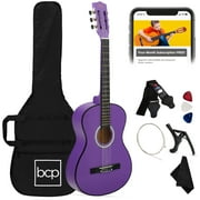 Best Choice Products 38in Beginner Acoustic Guitar Starter Kit w/ Gig Bag, Strap, Extra Strings - Purple