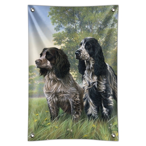 Pair of English Cocker Spaniel Dogs Home Business Office Sign