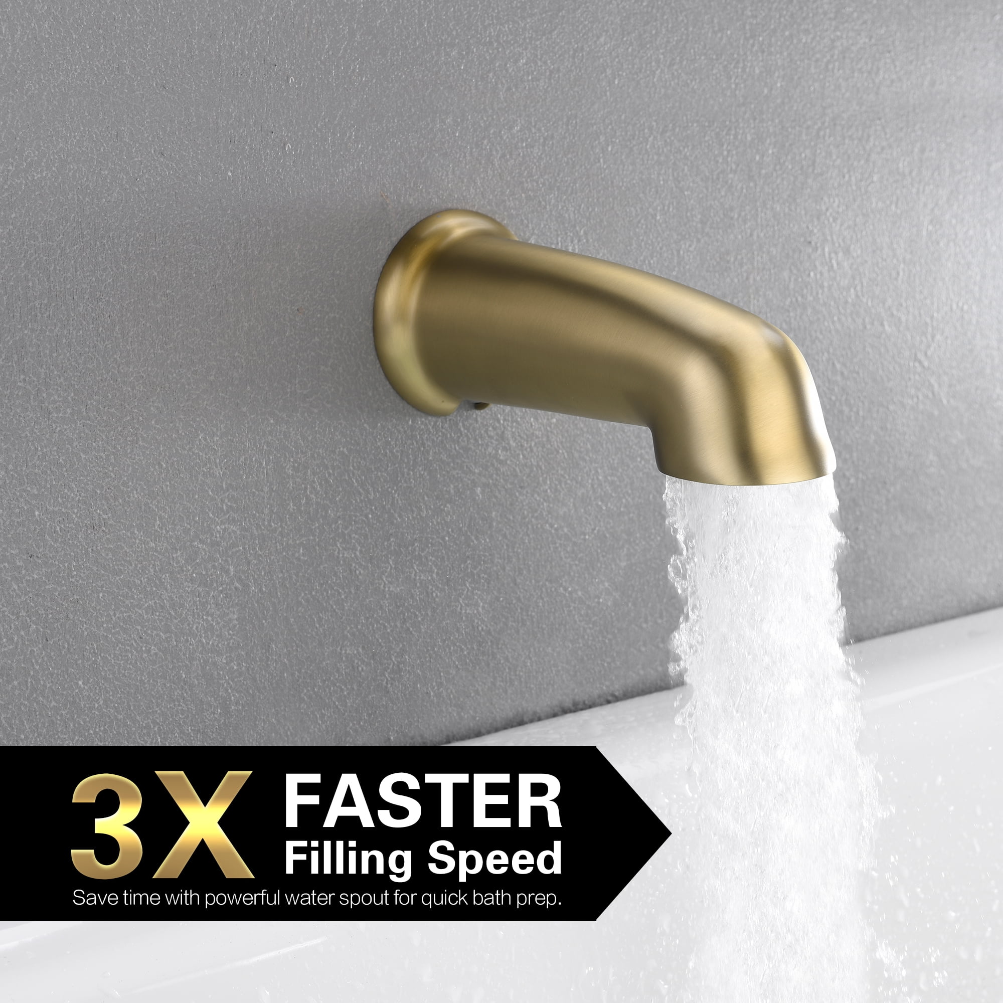sumerain Brushed Gold Tub Shower Faucet Set Complete, Shower and Tub Fixture with Rainfall Shower Head and Tub Spout