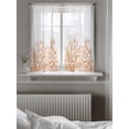 thumbnail image 5 of Wildflower Leaf Curtains 45 Inch Length,Sheer Curtains for Bedroom Living Room Window Brown Floral Botanical White Watercolor Rod Pocket Drapes Kitchen Curtains Small Half Window 52"x45" 2 Panels, 5 of 6