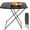 Black, variant on Small Folding Table Portable, 18" Adjustable Height Personal Laptop TV Tray, Camping Table, HDPE Plastic Top with Steel Frame,White
