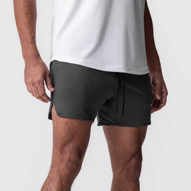 pstuiky Pantalones cortos para hombre, Pantalones cortos deportivos informales para hombre, de secado rápido, de malla, con cremallera, bolsillo y cordón. Pantalones cortos de baloncesto