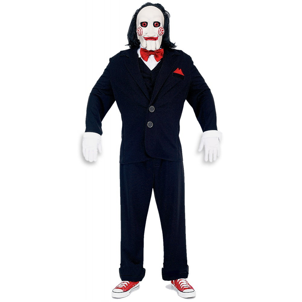 OFFICIAL SAW MOVIE DELUXE JIGSAW PUPPET COSTUME Halloween Fancy Dress Outfit 