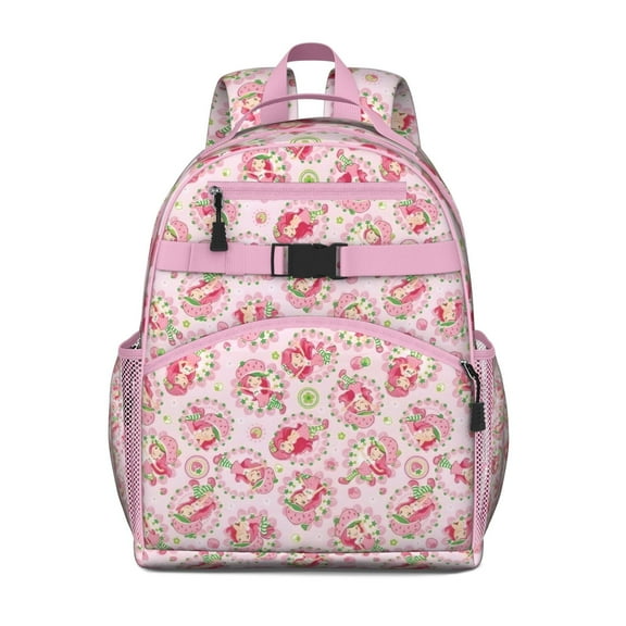 Strawberry Princess Pattern Backpack for School,Cute School Bag,Schoolbag with Adjustable Shoulder Straps & Padded Back,15.25"x11.5"x5.25"