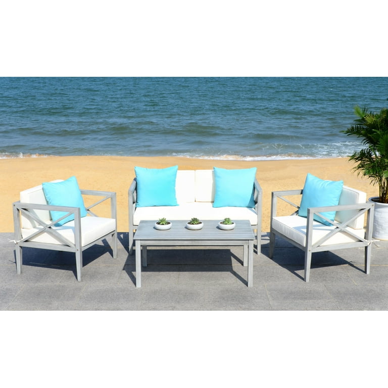 Safavieh nunzio 4 piece outdoor set with accent pillows shop