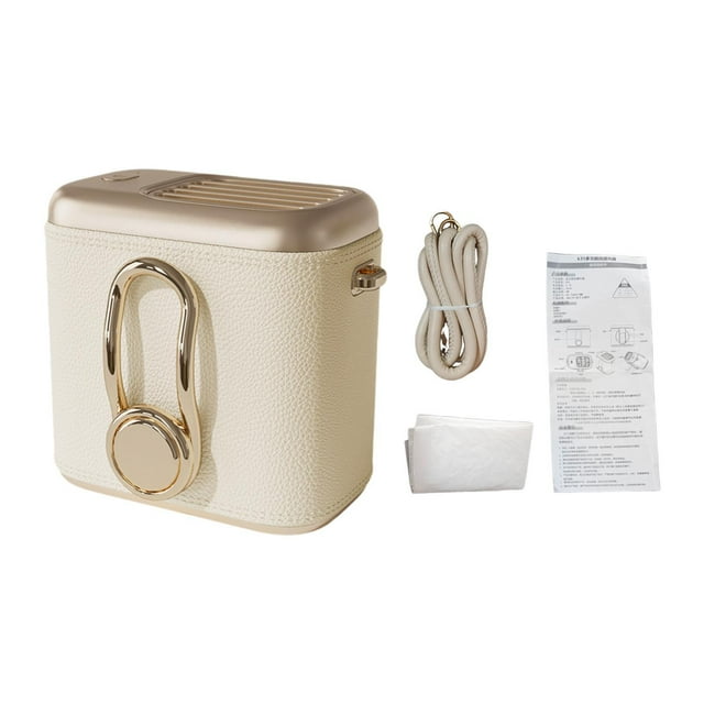Ventilador portátil de cintura, ventilador portátil de cinturón, ventilador USB de verano de 3 velocidades, ventilador colgante Beige
