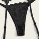 thumbnail image 4 of Gibobby Lenceria mujer sexy Conjunto de falda a cuadros para mujer con ribete de encaje y falda(Negro, M), 4 of 5