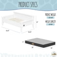 thumbnail image 6 of Tailzzz Winston Small Elevated Wooden Pet Bed with Plush Mattress, White, 6 of 17