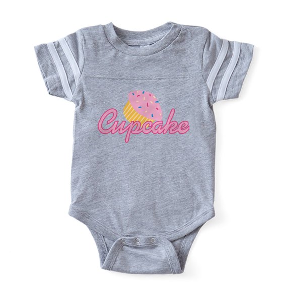 CafePress - Cupcake2_Tr - Cute Infant Baby Football Bodysuit