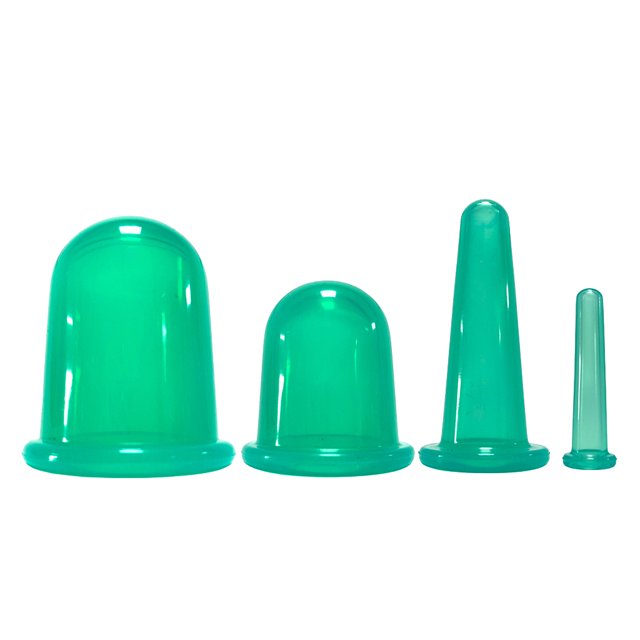 Juegos de terapia de Ventosas Baoblaze masaje silicona flexibles Verde 4 Juegos