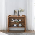 thumbnail image 3 of Wooden Cabinets, Walnut-colored Sideboard, Buffet Cabinet with Storage, Rustic Storage Cabinet for Entryway, Hallway, Living Room, Kitchen, Dining Room, 33.9"×15"×31.5", Walnut Living Room Cabinets, 3 of 11