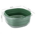 thumbnail image 2 of Plastic Strainer 2 Layers Safe Durable PET Hollow Design Wide Application Food Strainer Transparent Dark Green, 2 of 5