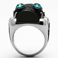 thumbnail image 2 of Two-Tone IP Black Stainless Steel Ring with Top Grade Crystal in Blue Zircon for Women Style TK1118, 2 of 3