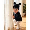 thumbnail image 4 of RUINIXCW Newborn Baby Boy Girl Halloween Bat Costume Infant Baby Black Crochet Knit Sweater Romper Hat Set Baby Photoshoot Birthday Party Cosplay Outfit, 4 of 10