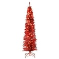 National Tree Company PreLit Artificial Christmas Tree, White Tinsel