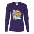 thumbnail image 2 of Wild Bobby Betty Boop Endless Summer Beach the Dog Betty Boop Womens Long Sleeve T-Shirt, Purple, Large, 2 of 5