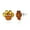 Paw Print, variant on 14k Gold Plated Sterling Silver Natural Amber Earrings - Natural Gemstone Jewelry - Genuine Amber Earrings for Women - Square Amber Stud Earrings