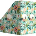 thumbnail image 4 of Pack of 6 Cardboard Magazine Holder Premium Magazine File Holder Organizer, Magazine File Organizer, Large Volume Magazine Storage Box as Book Bins or Folder Holder for Desk - Teal Floral, 4 of 6
